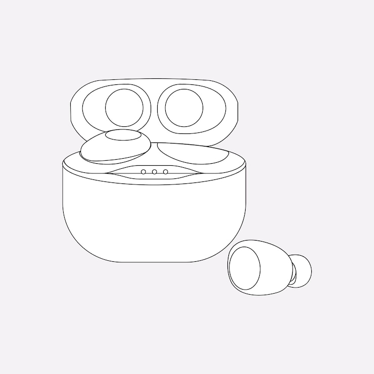 Vetor grátis fones de ouvido sem fio, capa branca, ilustração vetorial de dispositivo de entretenimento
