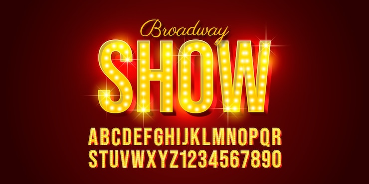 Vetor grátis fonte broadway realista