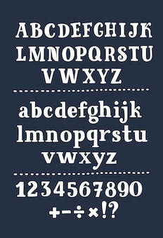 Fonte do alfabeto serif antiga no fundo escuro tipo de letra de vetor vintage para rótulos, manchetes, cartazes ...
