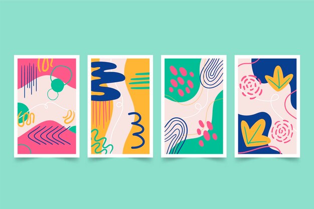Formas abstratas desenhadas à mão cobrem a coleção