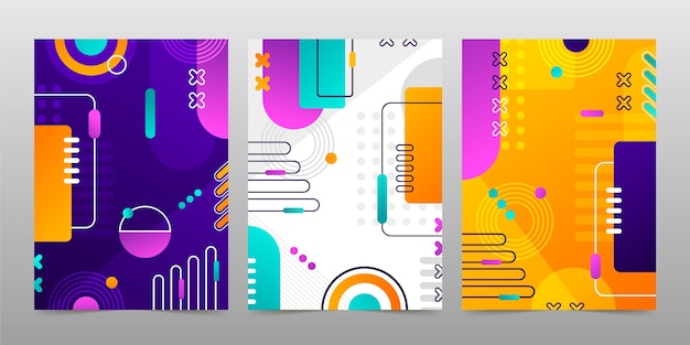 Formas abstratas gradientes cobrem a coleção