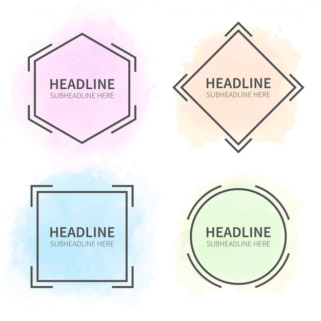 Formas de banner moderno aquarela