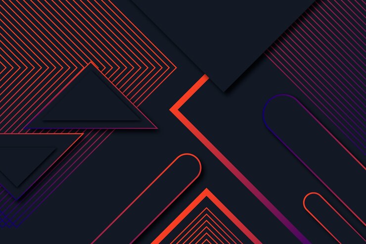 Vetor grátis formas geométricas em gradiente em design de fundo escuro