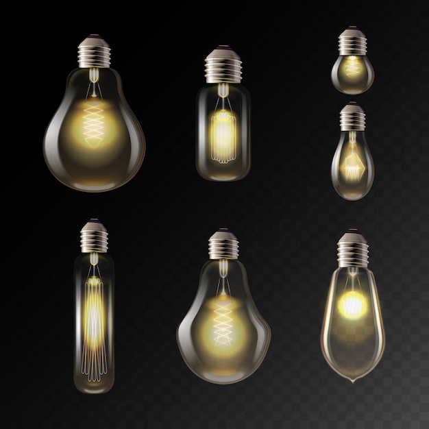 Formas realistas de lâmpadas