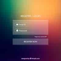 Vetor grátis formulário de login borrado