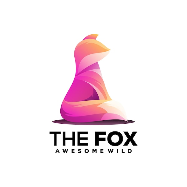 Vetor grátis fox design de logotipo gradiente colorido