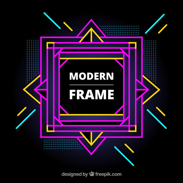 Vetor grátis frame colorido e plano