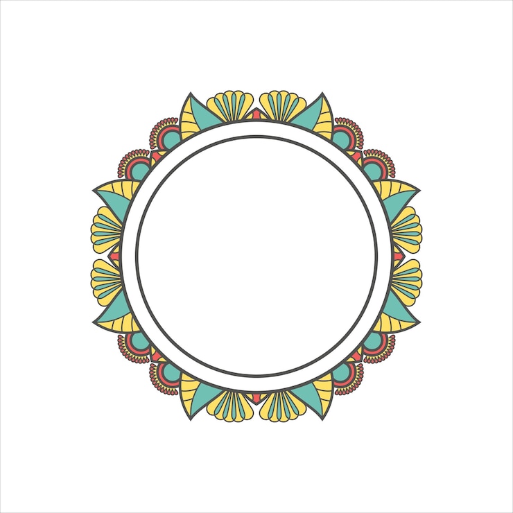 Vetor grátis frame de mandala floral em cores pastel