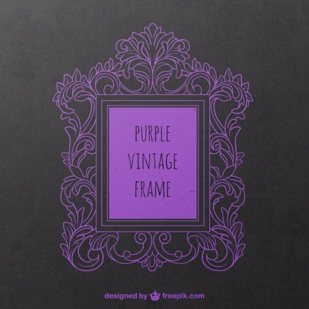 Vetor grátis frame roxo do vintage