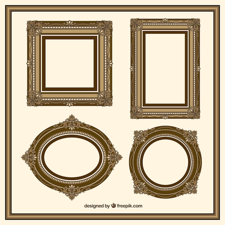 Vetor grátis frames decorativos retros