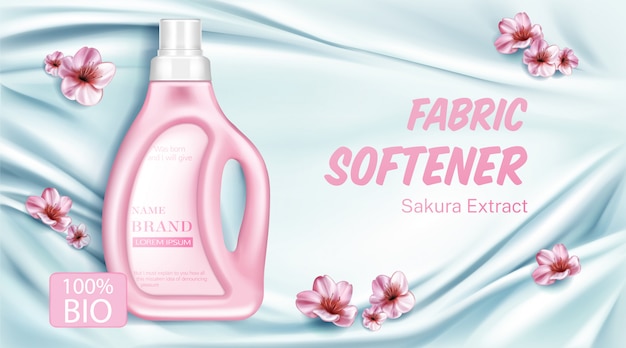 Frasco amaciador de tecido com extrato de flor de sakura