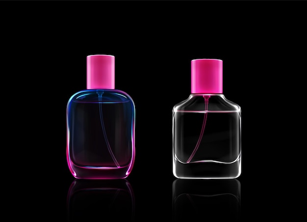 Vetor grátis frascos de vidro para perfume perfume colônia