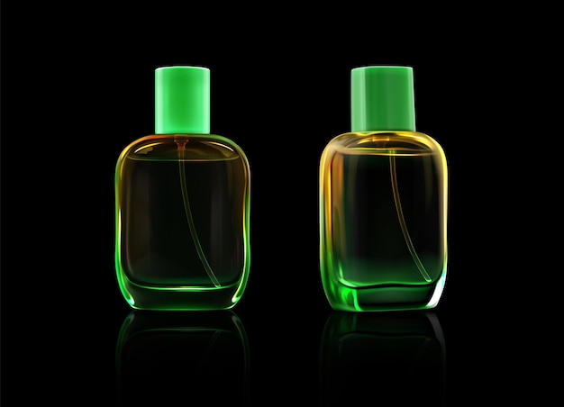 Vetor grátis frascos de vidro para perfume perfume colônia