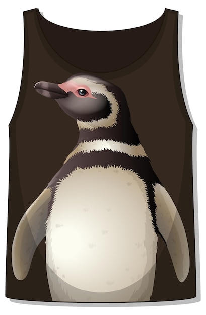 Vetor grátis frente da blusa sem mangas com padrão de pinguim