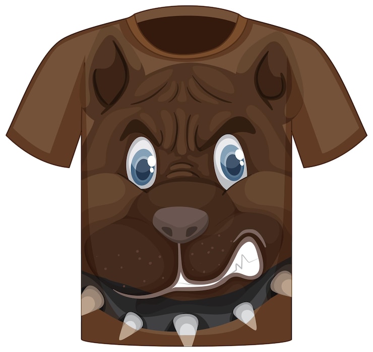 Vetor grátis frente da camiseta com estampa de cachorro feroz
