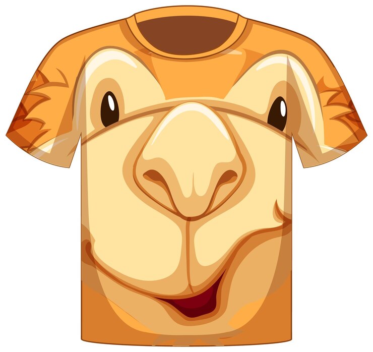 Vetor grátis frente da camiseta com estampa de camelo no rosto
