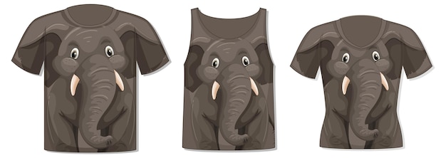 Vetor grátis frente da camiseta com modelo de elefante