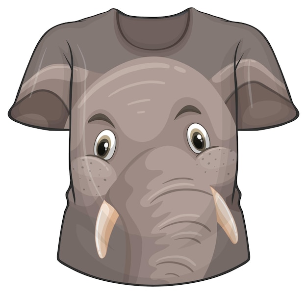 Frente da camiseta com padrão de elefante