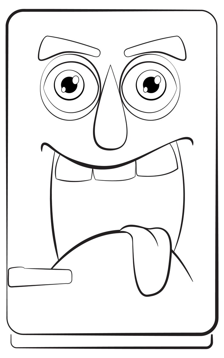 Vetor grátis frigorífico de desenho animado com um sorriso peculiar