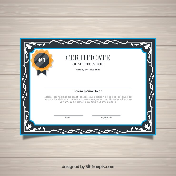 Vetor grátis fronteira de certificado em estilo ornamental