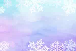 Vetor grátis fronteira de floco de neve em aquarela