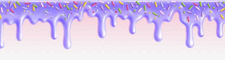 Vetor grátis fronteira de gotejamento de doces vetor 3d realista