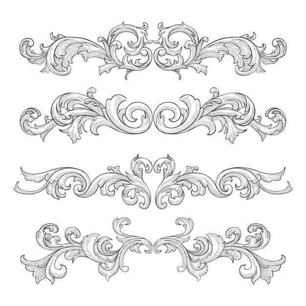 Vetor grátis fronteira ornamental desenhados à mão realista