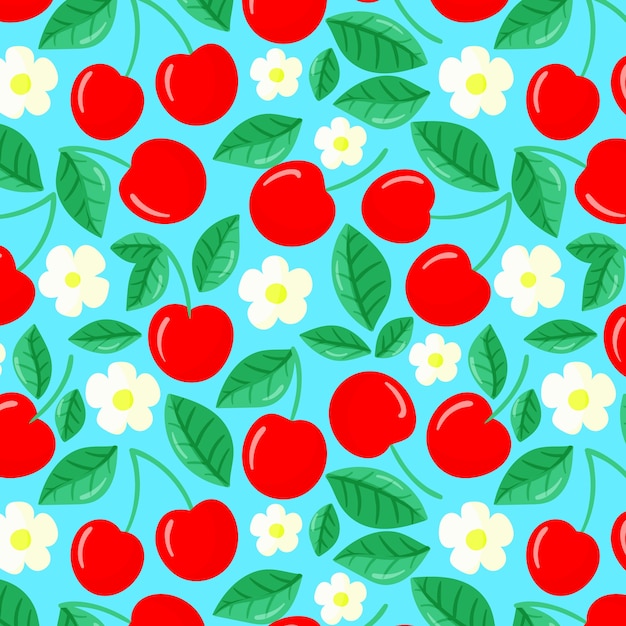 Vetor grátis fruta de design plano e ilustração de padrão floral