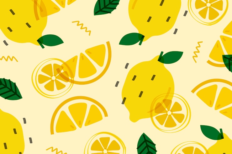 Vetor grátis fruta limão estilo memphis