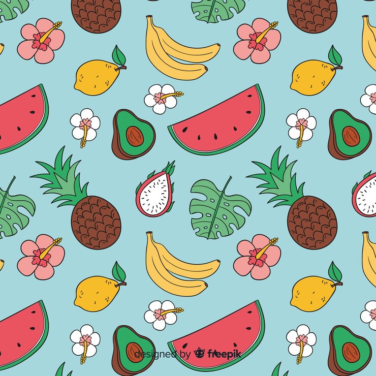 Vetor grátis frutas tropicais