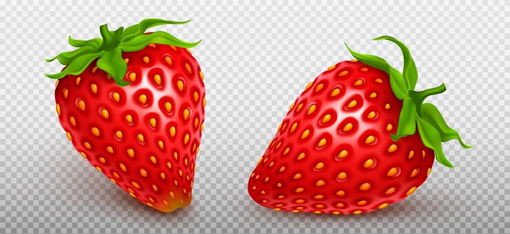 Vetor grátis frutas vermelhas frescas de morangos realistas 3d