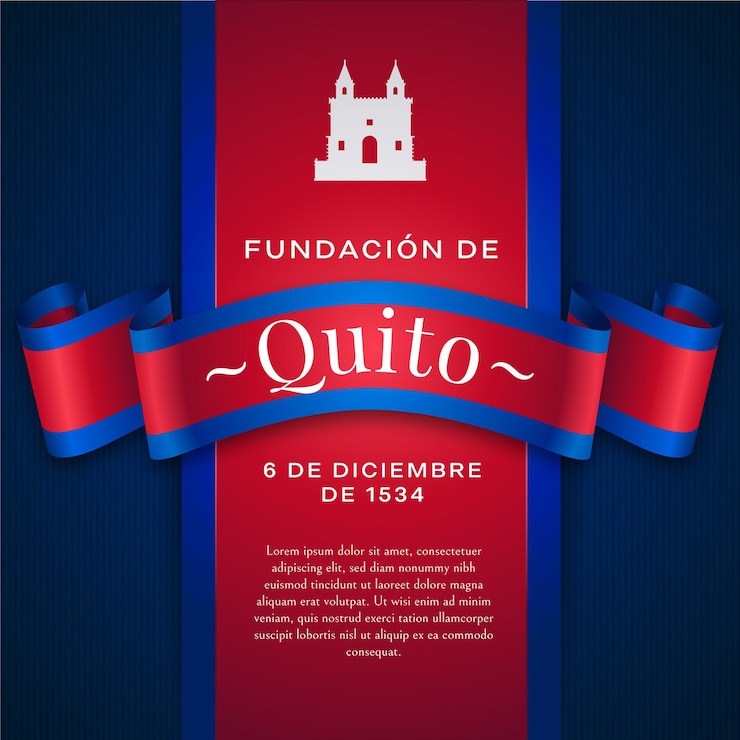 Vetor grátis fundação de quito e formato de castelo branco