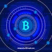 Vetor grátis fundo abstrato blockchain azul