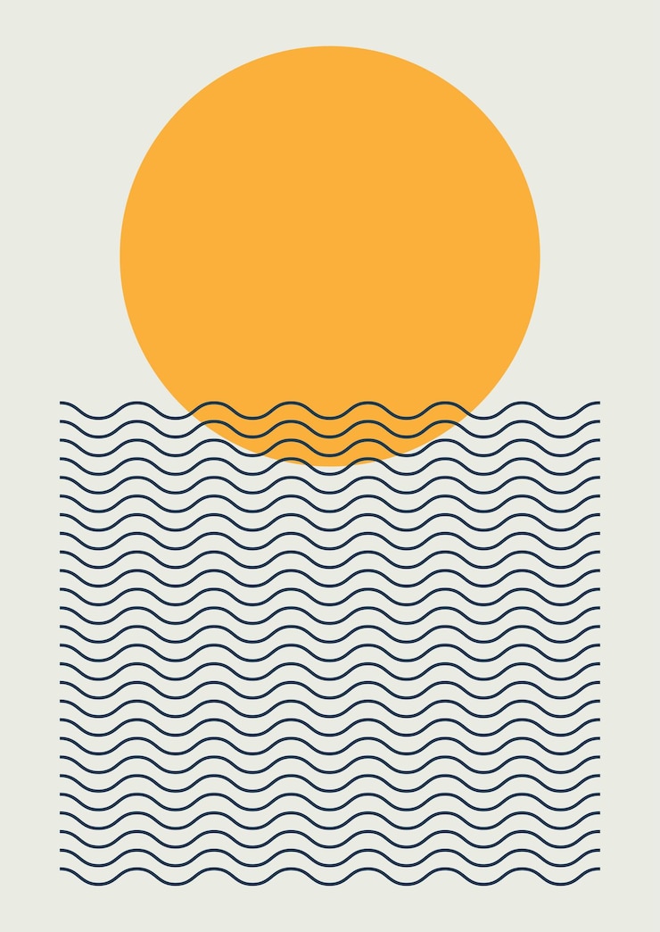 Vetor grátis fundo abstrato com design retrô com tema oceano