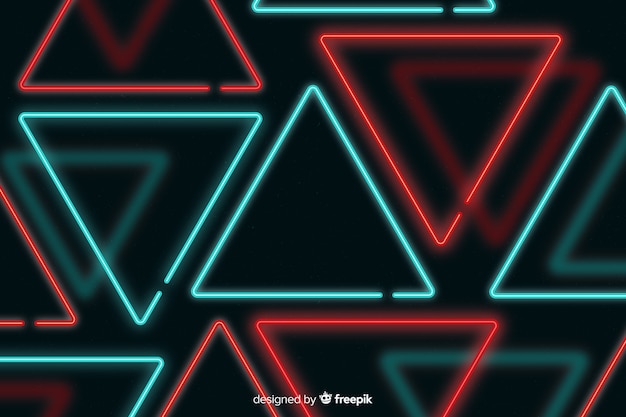 Vetor grátis fundo abstrato com formas geométricas de néon