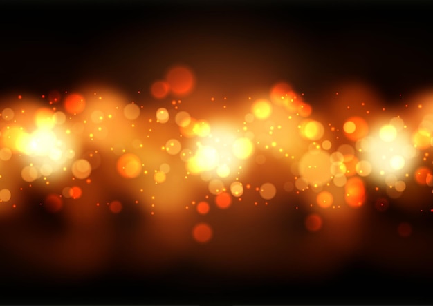 Fundo abstrato com luzes douradas do bokeh