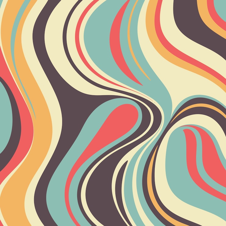 Vetor grátis fundo abstrato com um padrão de redemoinho com estilo retrô