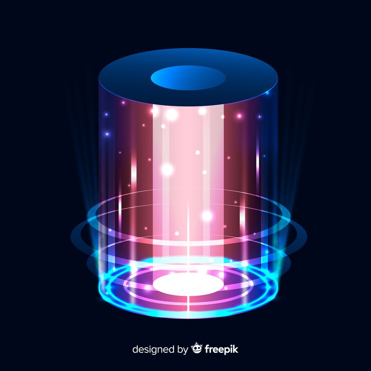 Vetor grátis fundo abstrato com um portal holográfico