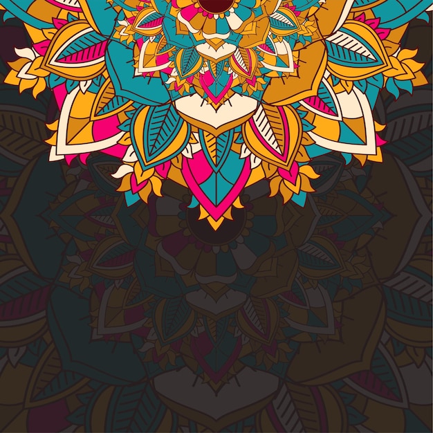 Vetor grátis fundo abstrato com uma mandala colorida detalhada