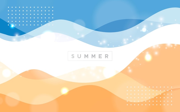 Fundo abstrato de verão com cor ondulada Vetor Premium