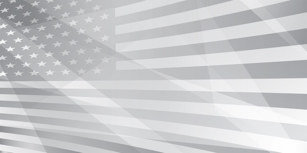 Fundo abstrato do dia da independência dos eua com elementos da bandeira americana em cores cinza.