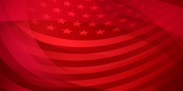Fundo abstrato do dia da independência dos eua com elementos da bandeira americana nas cores vermelhas. Vetor Premium
