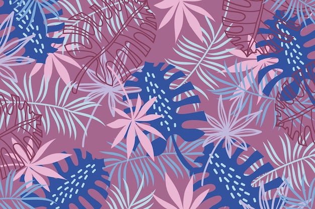 Fundo abstrato folhas tropicais