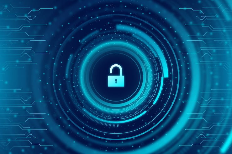 Vetor grátis fundo abstrato tecnologia segura com circuito
