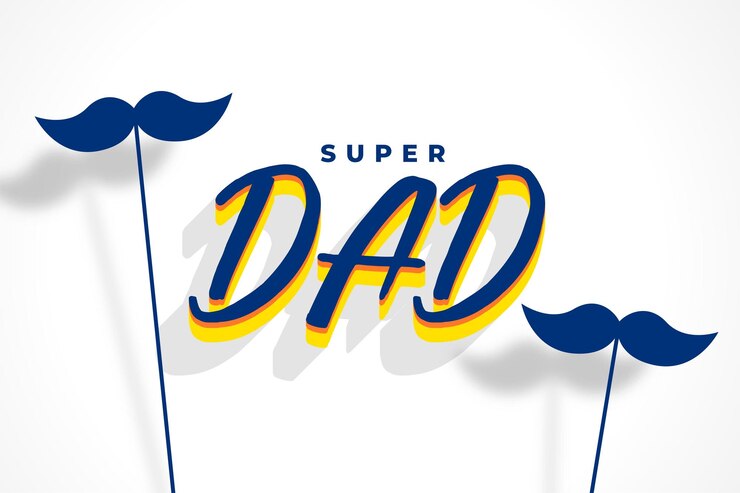 Vetor grátis fundo adorável do dia dos pais estilo 3d com design de bigode