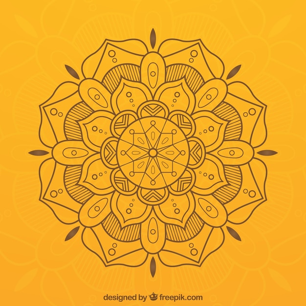 Fundo amarelo com mandala