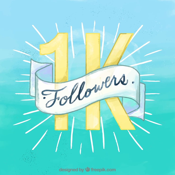 Vetor grátis fundo antigo de 1k seguidores