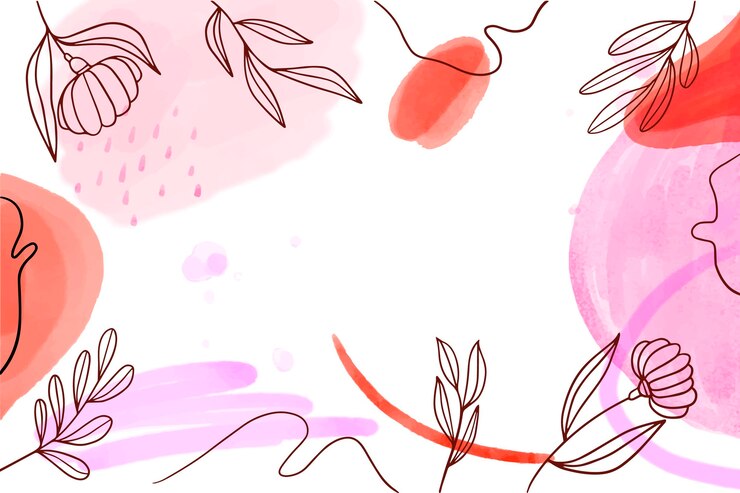 Vetor grátis fundo aquarela com elementos desenhados à mão