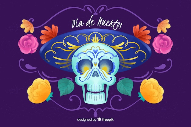 Vetor grátis fundo aquarela dia de muertos