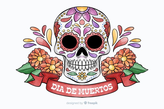 Fundo aquarela dia de muertos